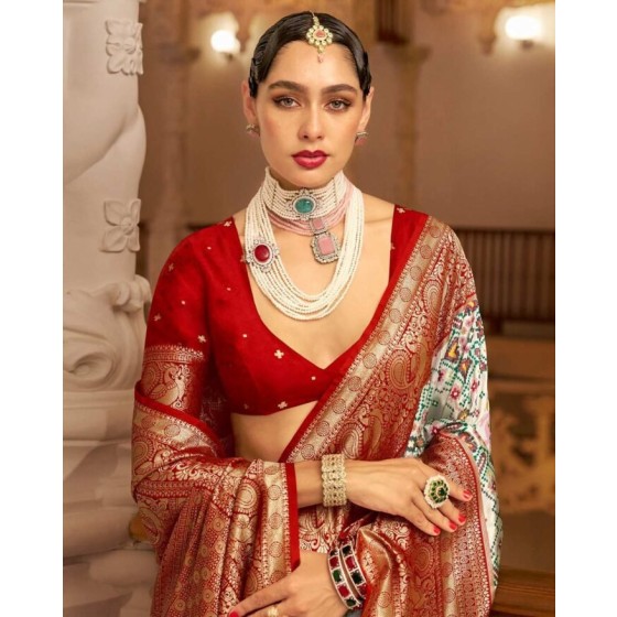 Striped Saree with Contrast Border