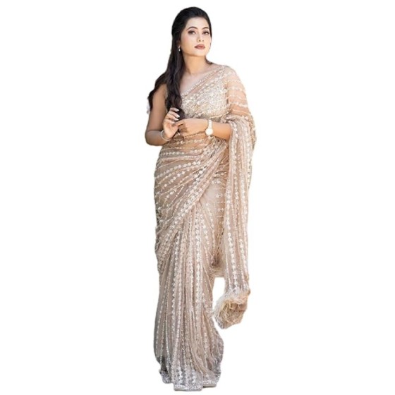 Women Jacquard Saree With Unstitched Blouse